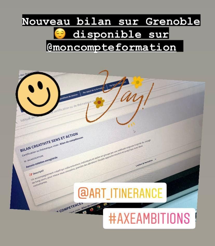 Bilan Créativité Sens et Action -partenariat Grenoble -Axe ambitions -L'Art de l'Itinérance